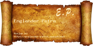 Englender Petra névjegykártya